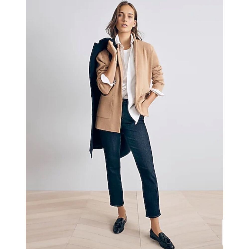 B9 J. Crew Merino Wool Sophie Open Blazer Jacket XS Layering Classic‎ Work